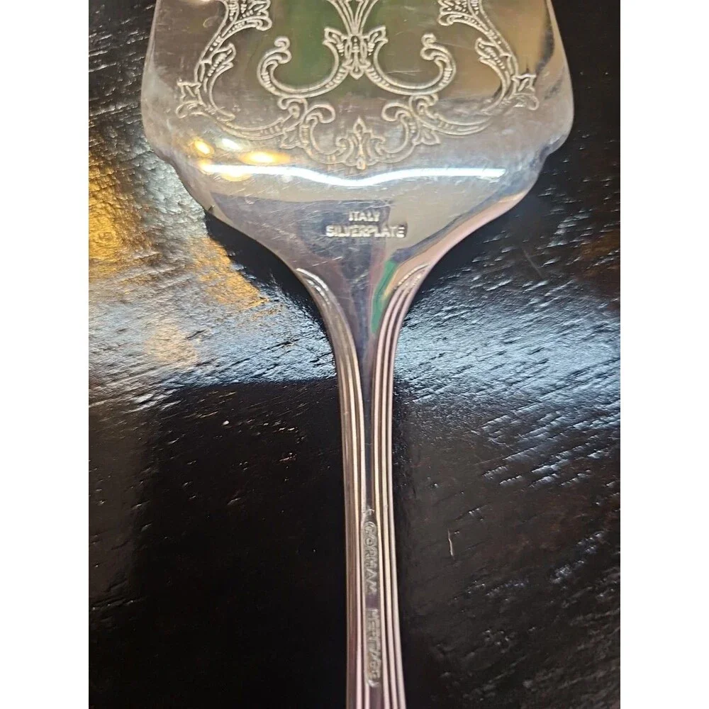 Gorham Heritage Cake Pie Server Silverplate Italy Ornate Engraved Vintage